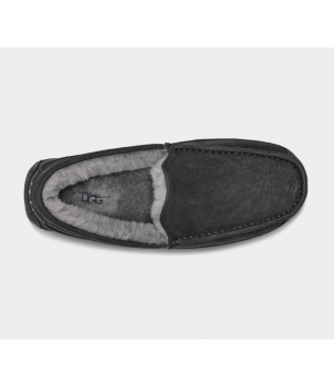 Mens Ascot Sheepskin slipper Black 1103889
